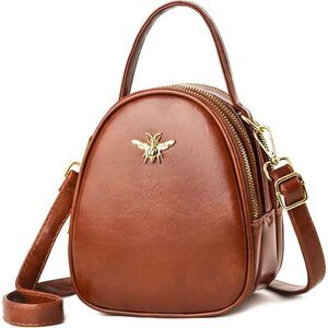 Women Brown Imported Faux Leather Stylish Small Crossbody Messenger Bags